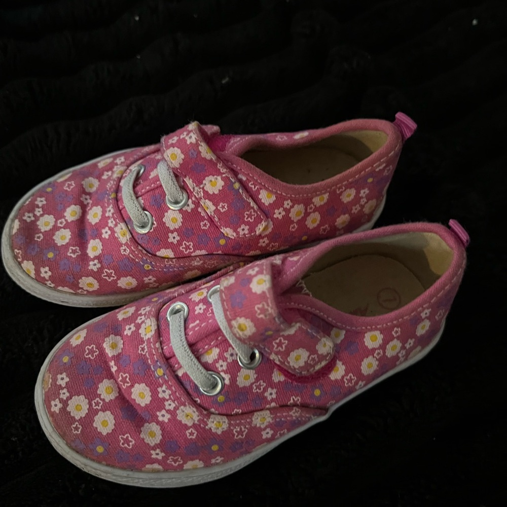 American Eagle Outfitters Pink Floral Canvas Kids Sneakers